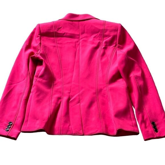 Donna Karan Fuschia Pink Black Stitch & Buttons Accent Blazer MEDIUM - Picture 11 of 15